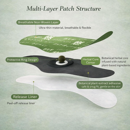 Japanese Herbal Balance Patch, Plant-Based Ingredients, Comfortable Adhesive Design